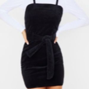 Black Cord Tie Denim Dress